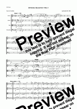 page one of Cherubini - String Quartet No.1