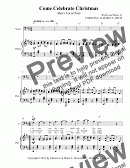 page one of Come Celebrate Christmas - Tenor Solo