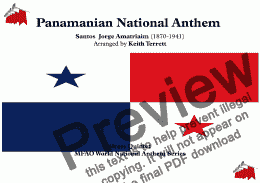 page one of Panamanian National Anthem (Himno Istmeño) for Brass Quintet MFAO World National Anthem Series)
