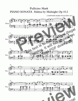 page one of Pullicino Mark, Piano Sonata -  Mdina by Midnight Op 012