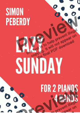 page one of Lazy Sunday for 2 pianos 4 hands