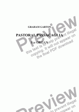 page one of ORGAN - PASTORAL PASSACAGLIA - Recital Piece