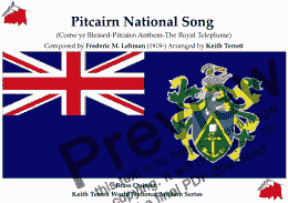page one of Pitcairn National Song (Come ye Blessed-Pitcairn Anthem-The Royal Telephone) for Brass Quintet
