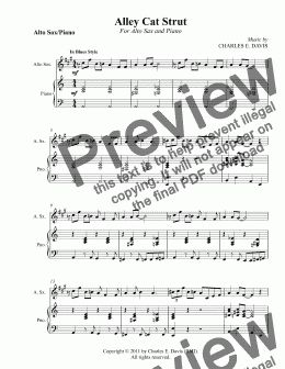 page one of Alley Cat Strut - Alto Sax and Piano