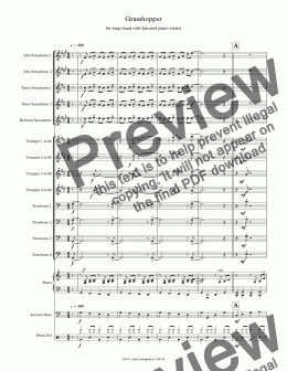 page one of Grasshopper (big band)