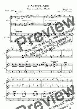 page one of To God be the Glory - Piano (4 hands)