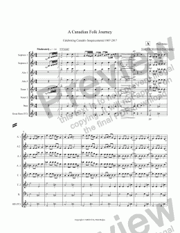 page one of A Canadian Folk Journey for Recorder Ensemble