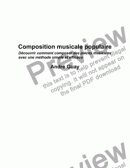 page one of Composition musicale populaire