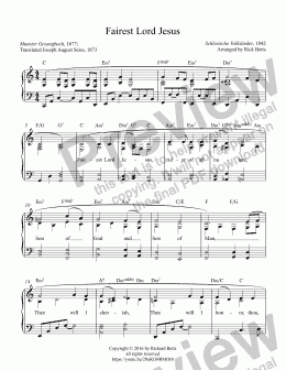 page one of Fairest Lord Jesus - Hymn Piano Solo