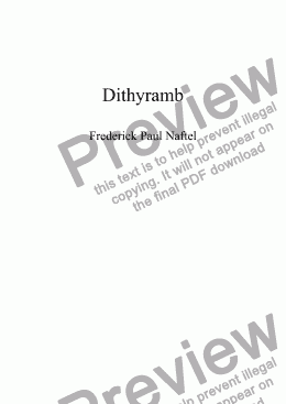 page one of Dithyramb