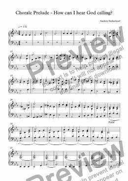 page one of Chorale Prelude - How can I hear God calling?
