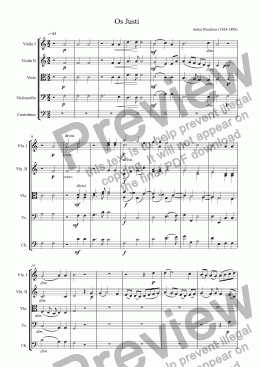 page one of Bruckner - Os Justi for String Orchestra