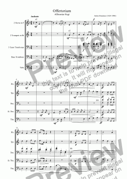 page one of Bruckner - Offertorium (Afferentur Regi) for Brass Quintet