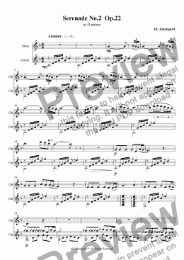 page one of Serenade No.2  Op.22