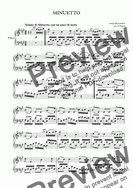 page one of Luigi Boccherini - MINUETTO for piano