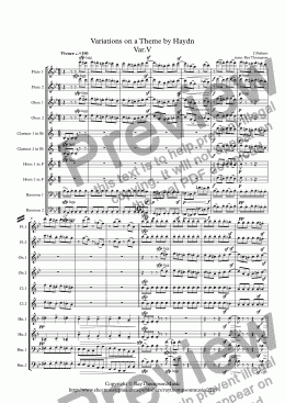 page one of Brahms: Variations on a Theme by Haydn Op.56a: Var.V - wind dectet