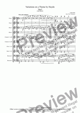 page one of Brahms: Variations on a Theme by Haydn Op.56a Var.1 - wind dectet