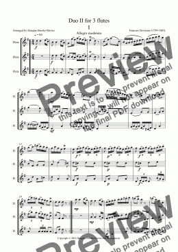 page one of DEVIENNE, Francois: Duo no 2 in G for 3 flutes