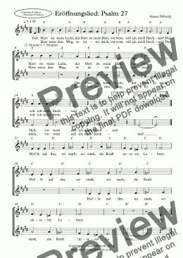 page one of Mass for Children’s choir in German (Messe für Kinderchor) in German: Eröffnungslied: Psalm 27