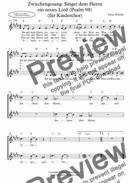 page one of Mass for children’s choir in German (Messe für Kinderchor) Zwischengesang: Singet dem Herrn ein neues Lied (Psalm 98) (für Kinderchor)