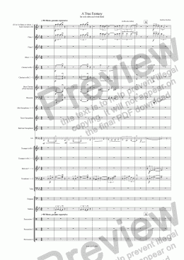page one of A True Fantasy for solo Tuba and Wind Band