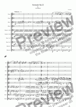 page one of Dvorak: Serenade for strings Op.22 Mvt.I. - wind dectet