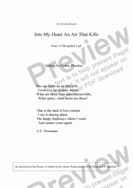 page one of Into My Heart An Air That Kills