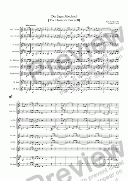 page one of Der Jager Abschied [The Hunter’s Farewell][Mendelssohn]