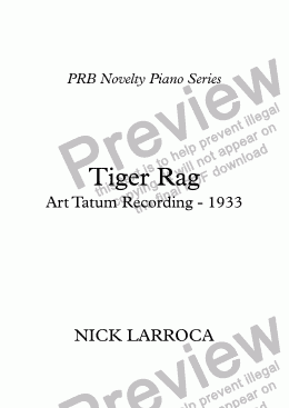 page one of PRB Novelty Piano Series: Tiger Rag