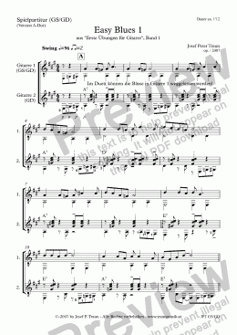 page one of Easy Blues 1 (GS/TAB/GD/Score & Parts)