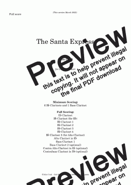 page one of The Santa Express (Clarinet Choir)