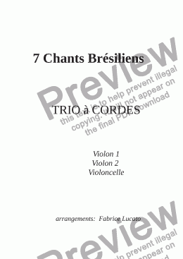 page one of 7 Chants Brésiliens TRIO CORDES