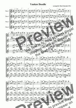 page one of Yankee Doodle, Flute Choir/Quartet