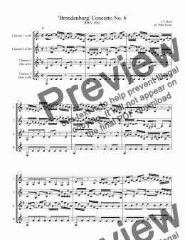 page one of Brandenburg Concerto No. 6, mvt 1