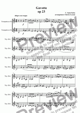 page one of gavotte  DUO trompettes