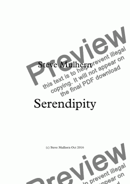 page one of Serendipity