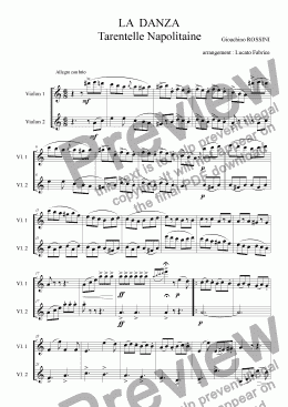 page one of La Danza duo violons