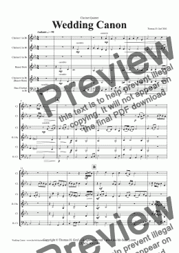 page one of Wedding Canon - Festive Concert Piece - Clarinet Quintet 