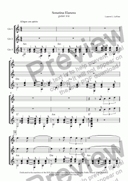 page one of Sonatina Elanora gutiar trio