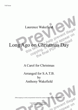 page one of Long Ago on Christmas Day