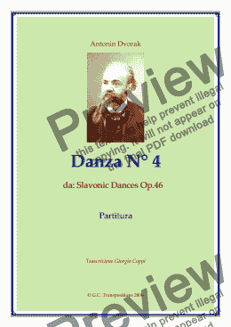 page one of Danza N° 4 -  Antonin Dvorak