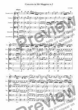 page one of Concerto in Sib Maggiore n.2