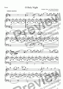 page one of O Holy Night for Solo Violin and Piano