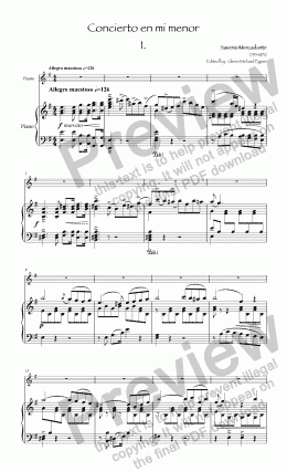 page one of Mercadante Concerto for Flute in E minor Op.57