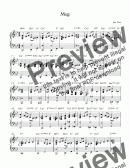 page one of original piano piece- meg