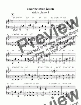 page one of oscar peterson lesson stride piano 1https://youtu.be/Llux-1lMcDk
