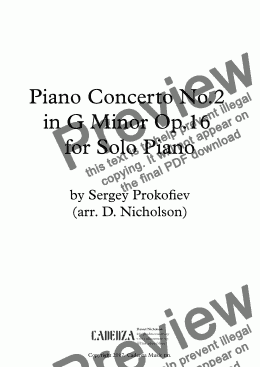 page one of Piano Concerto No 2 Op 16  