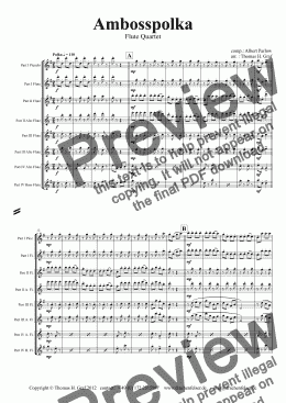 page one of Amboss-Polka - German Polka - Oktoberfest - Flute Quartet