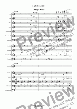 page one of Flute Concerto