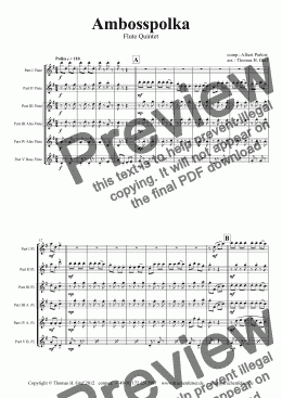 page one of Amboss-Polka - German Polka - Oktoberfest - Flute Quintet